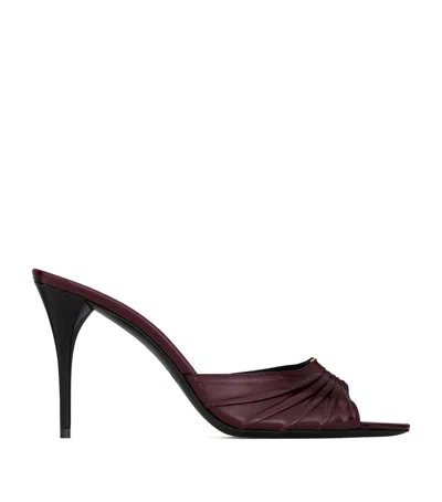 SAINT LAURENT LEATHER BABYLONE MULES 90