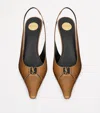Saint Laurent Leather Babylone Slingback Pumps 90 In Brown