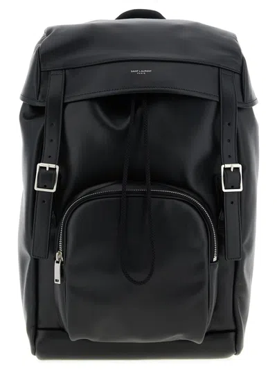 SAINT LAURENT LEATHER BACKPACK BACKPACKS & TRAVELS BLACK