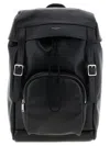 Saint Laurent Versatile Leather Backpack Featuring Zip Pocket In Black