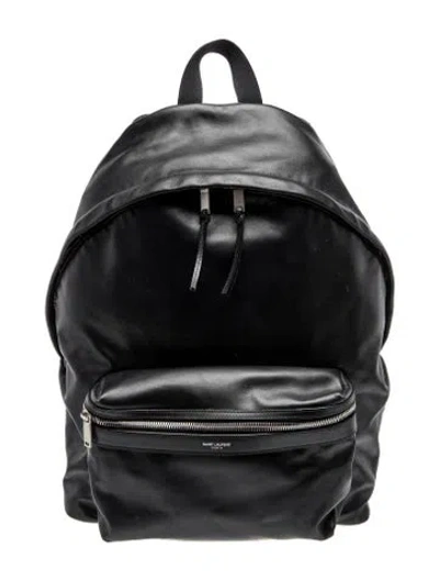 Pre-owned Saint Laurent Leather Backpack In Black