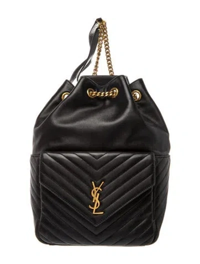 Pre-owned Saint Laurent Leather Backpack In Black
