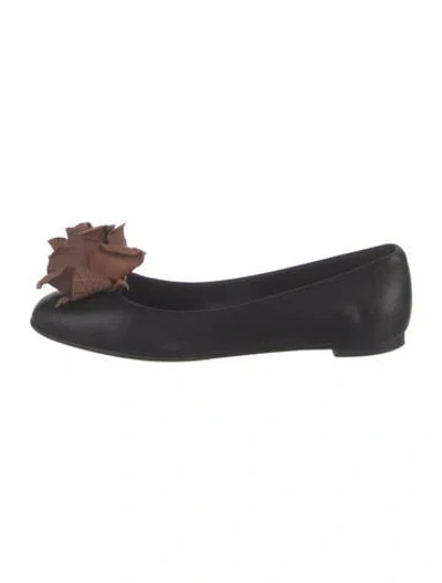 Pre-owned Saint Laurent Leather Ballet Flats In Black