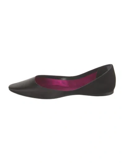Pre-owned Saint Laurent Leather Ballet Flats In Purple
