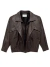 Saint Laurent Bomber Jacket In Bubbled Lambskin In Brown