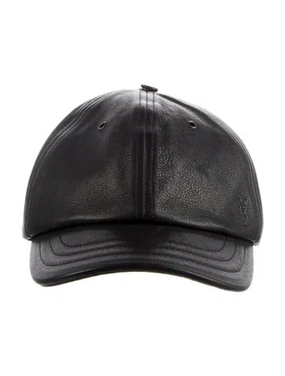 Pre-owned Saint Laurent Leather Baseball Cap. W/tags In Black