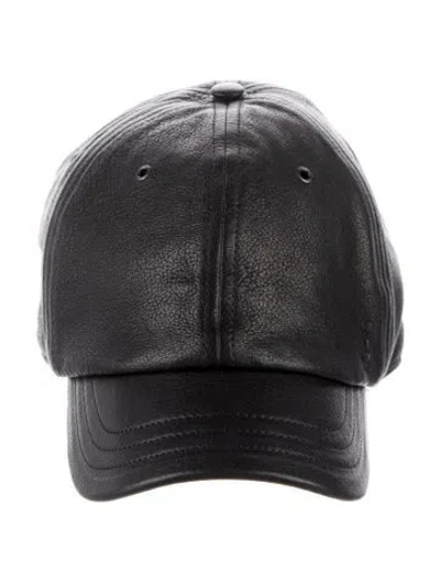Pre-owned Saint Laurent Leather Baseball Cap W/tags In Black