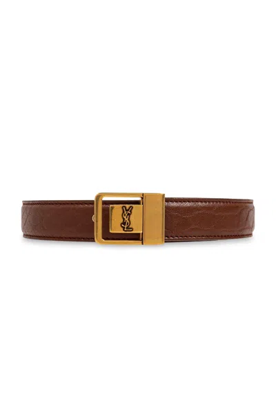 Saint Laurent Leather Belt In Brown