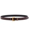Saint Laurent Cassandre Leather Belt In Burgundy