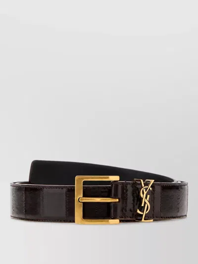 Saint Laurent Leather Belt In Brown