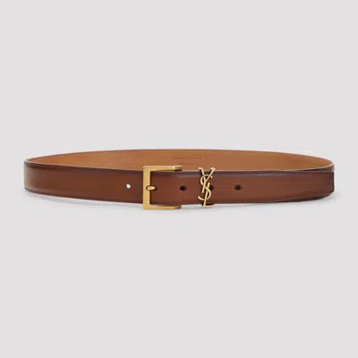 Saint Laurent Leather Belt - 3cm Width In Blue