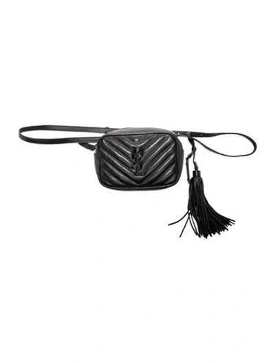 Pre-owned Saint Laurent Leather Belt Bag In Black