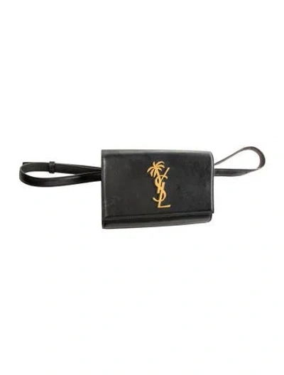 Pre-owned Saint Laurent Leather Belt Bag In Black