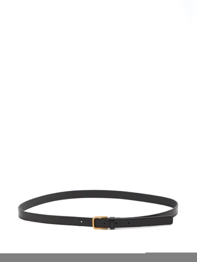 Saint Laurent Leather Belt In Black