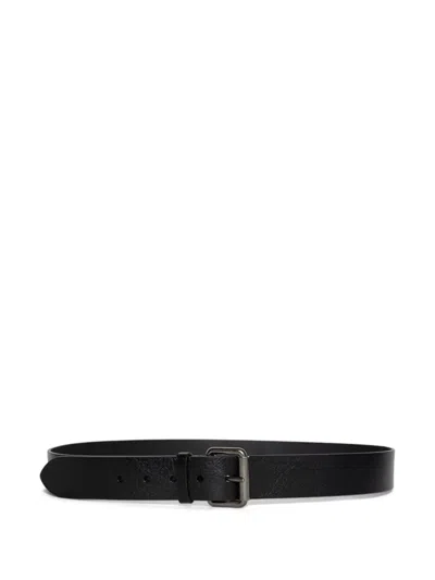 Saint Laurent Leather Belt In Black