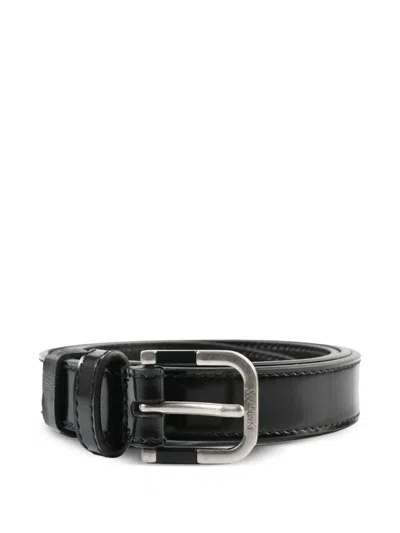 Saint Laurent Leather Belt In Black