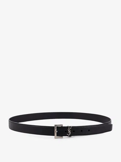 Saint Laurent Leather Belt In Black