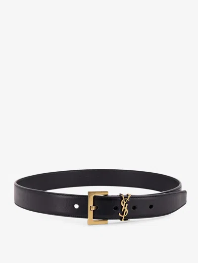 Saint Laurent Leather Belt In Black
