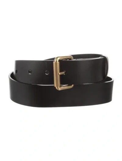 Pre-owned Saint Laurent Leather Belt In Black