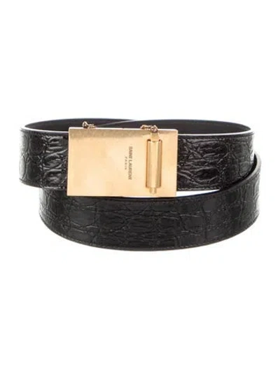 Pre-owned Saint Laurent Leather Belt In Black