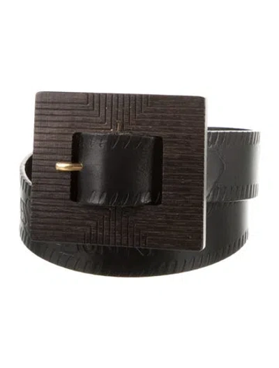 Pre-owned Saint Laurent Leather Belt In Black