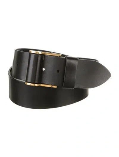 Pre-owned Saint Laurent Leather Belt In Black