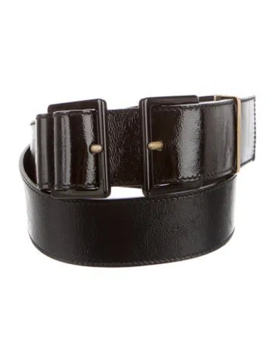 Pre-owned Saint Laurent Leather Belt In Black