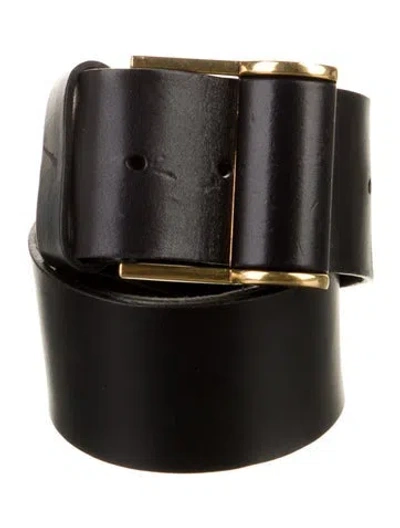 Pre-owned Saint Laurent Leather Belt In Black