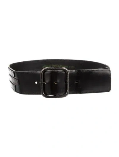 Pre-owned Saint Laurent Leather Belt In Black