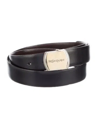 Pre-owned Saint Laurent Leather Belt In Black