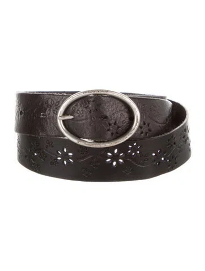Pre-owned Saint Laurent Leather Belt In Black