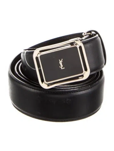 Pre-owned Saint Laurent Leather Belt In Black