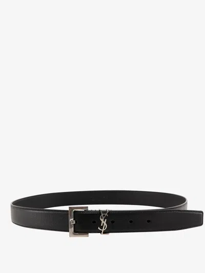 Saint Laurent Leather Belt In Black