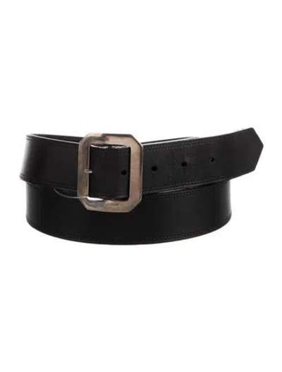 Pre-owned Saint Laurent Leather Belt In Black