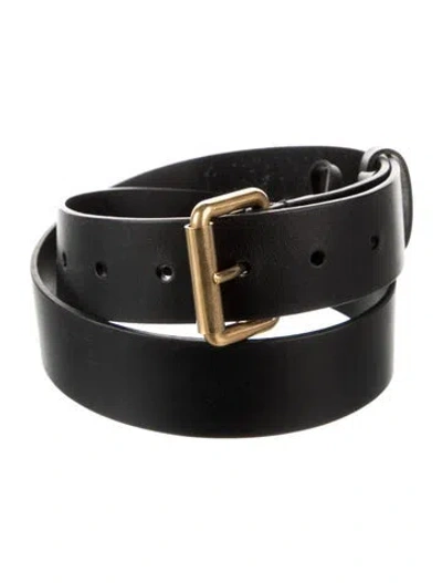 Pre-owned Saint Laurent Leather Belt In Black