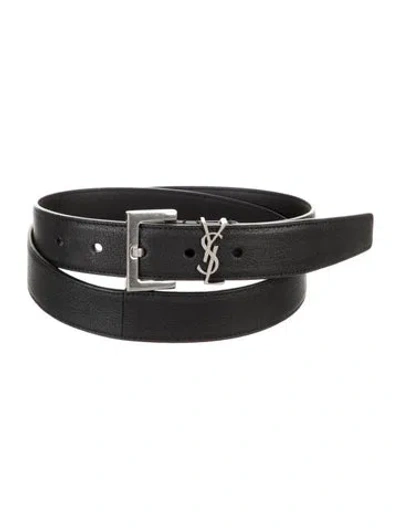 Pre-owned Saint Laurent Leather Belt In Black