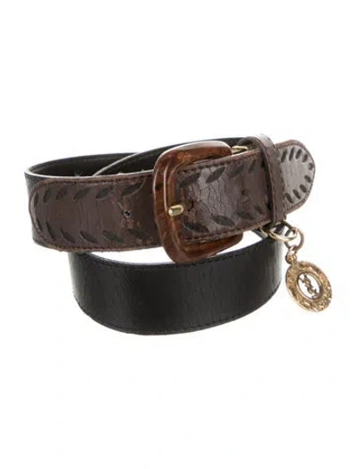 Pre-owned Saint Laurent Leather Belt In Black