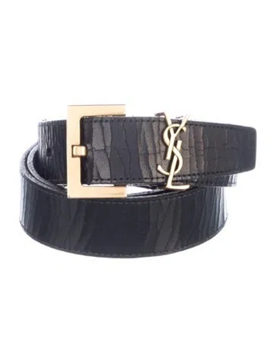 Pre-owned Saint Laurent Leather Belt In Black