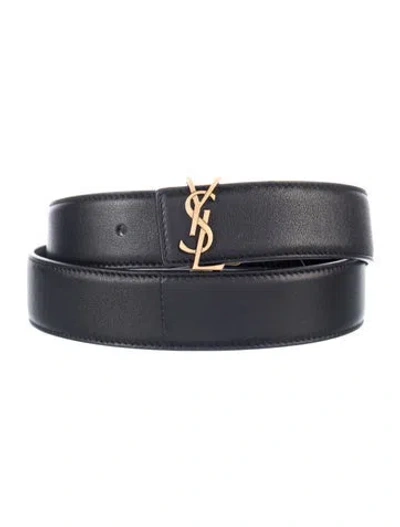Pre-owned Saint Laurent Leather Belt In Black