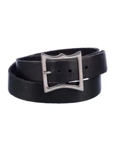 Pre-owned Saint Laurent Leather Belt In Black