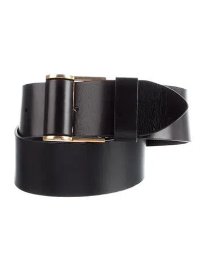 Pre-owned Saint Laurent Leather Belt In Black