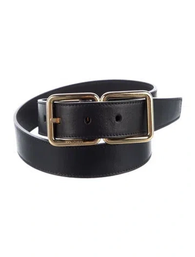 Pre-owned Saint Laurent Leather Belt In Black