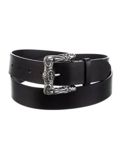Pre-owned Saint Laurent Leather Belt In Black