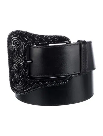 Pre-owned Saint Laurent Leather Belt In Black