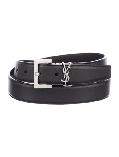 Pre-owned Saint Laurent Leather Belt In Black