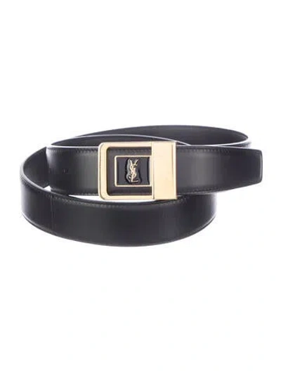 Pre-owned Saint Laurent Leather Belt In Black