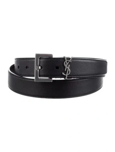 Pre-owned Saint Laurent Leather Belt In Black
