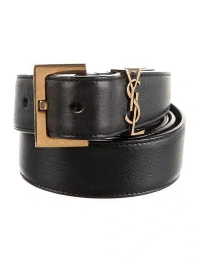 Pre-owned Saint Laurent Leather Belt In Black