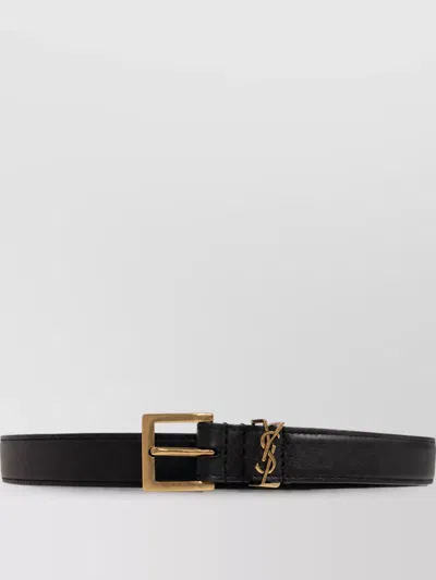 Saint Laurent Leather Belt In Black