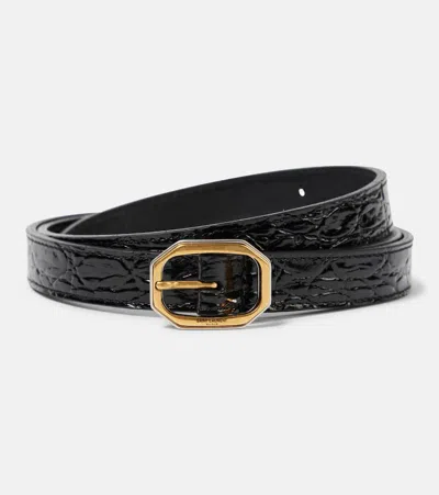 Saint Laurent Leather Belt In Black